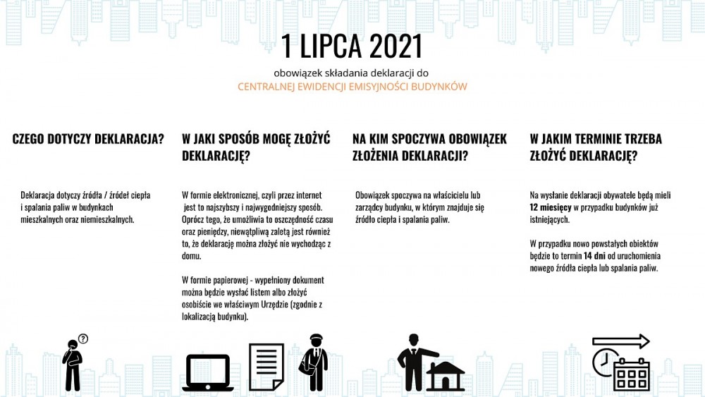 Przypominamy o obowiązku złożenia deklaracji źródeł ciepła i spalania paliw w budynkach do Centralnej ewidencji emisyjności budynków (CEEB)