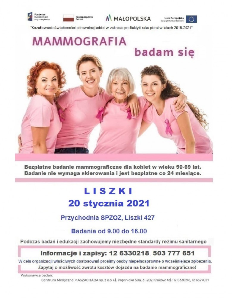 Mammografia... warto o niej pamiętać! Wykonuj badania regularnie!